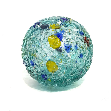 Glass Ball, Bee & Butterfly, Aqua