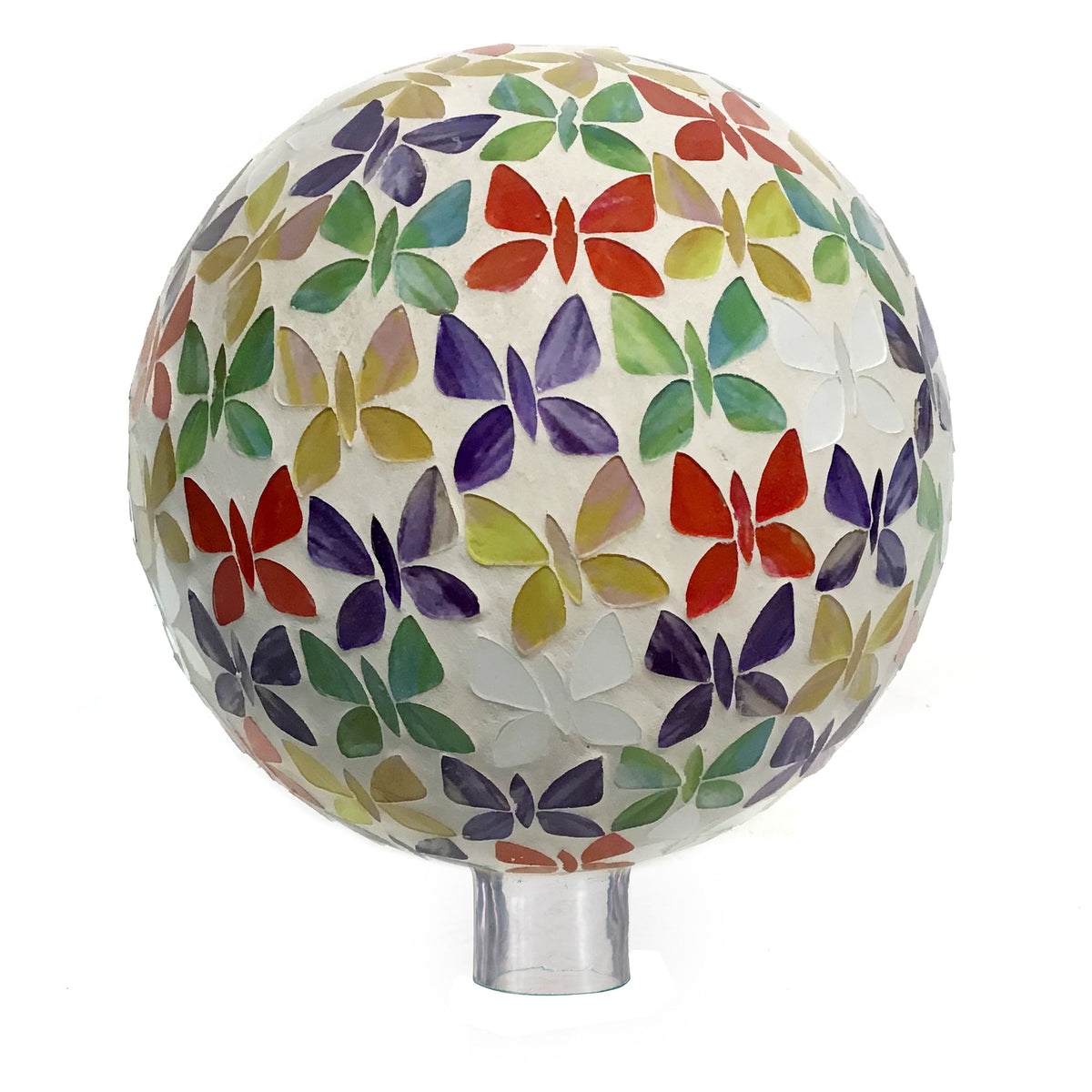 Gazing Ball, 10in, Mosaic, Butterflies