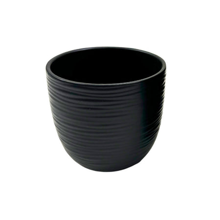 Pot, 4in, Ceramic, Matte Black, Kaya