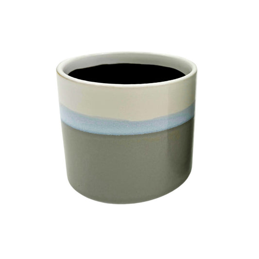 Pot, 4in, Ceramic, Tri-Color Brooke