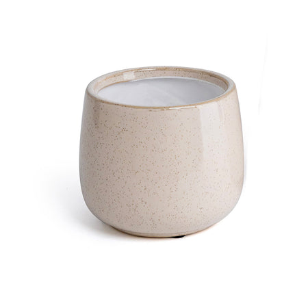 Pot, 4in, Ceramic, Cream Speckle, Liselle