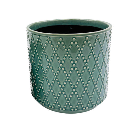 Pot, 6in, Ceramic, Green Diamond, Joliane