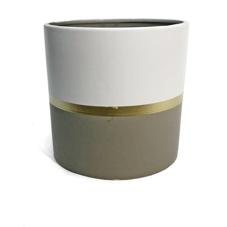 Pot, 6in, Ceramic, Gold Band, Raquel