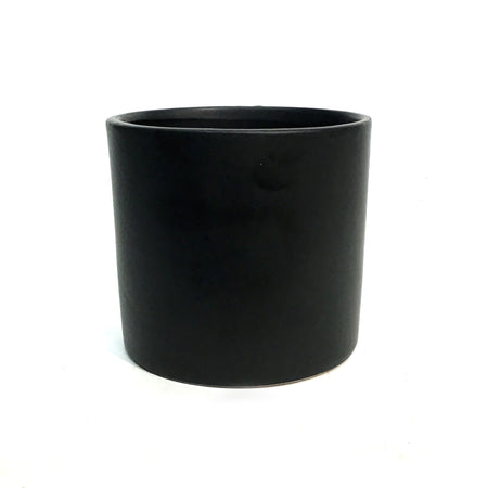 Pot, 4in, Ceramic, Matte Black, Cylinder