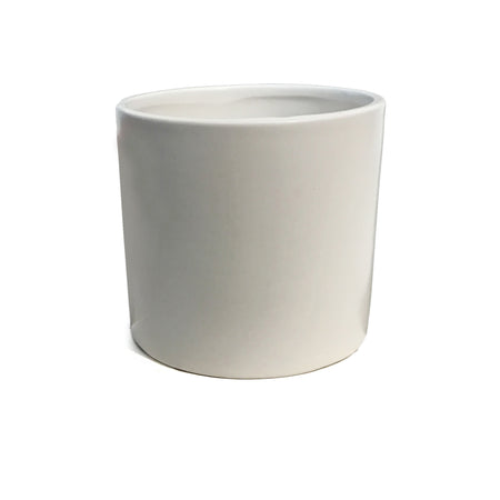 Pot, 4in, Ceramic, Matte White, Cylinder