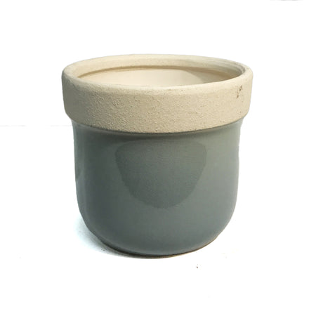 Pot, 6in, Ceramic, Blue & Cream, Heidi
