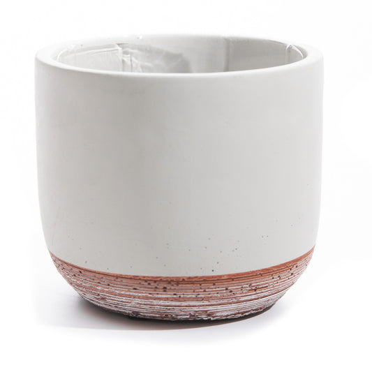 Pot, 6in, Cement, White, Emma