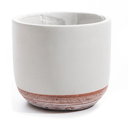 Pot, 6in, Cement, White, Emma