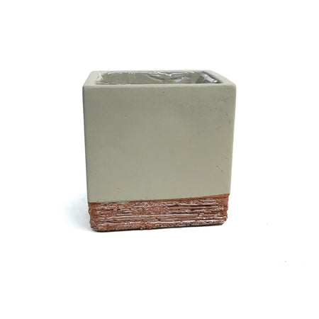 Pot, 2.5in, Cement Cube, White, Geri