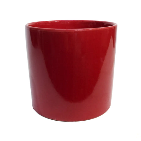 Pot, 6in, Glossy Red Cylinder