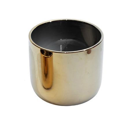 Pot, 6in, Ceramic, Glossy Gold
