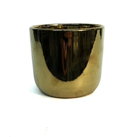 Pot, 4in, Ceramic, Glossy Gold