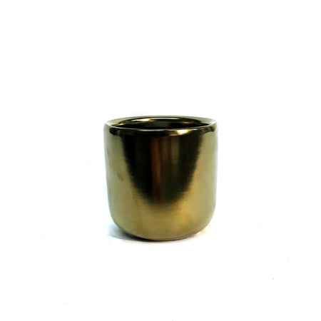 Pot, 2.5in, Ceramic, Matte Gold