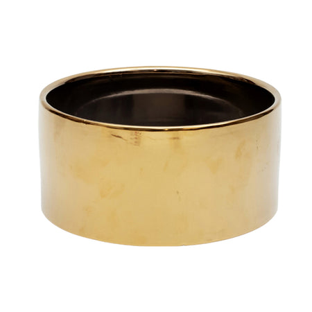 Pot, 6in, Ceramic, Low Glossy Gold
