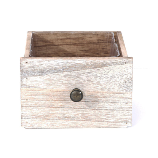Planter, 4in, Square Rustic Drawers, Assorted
