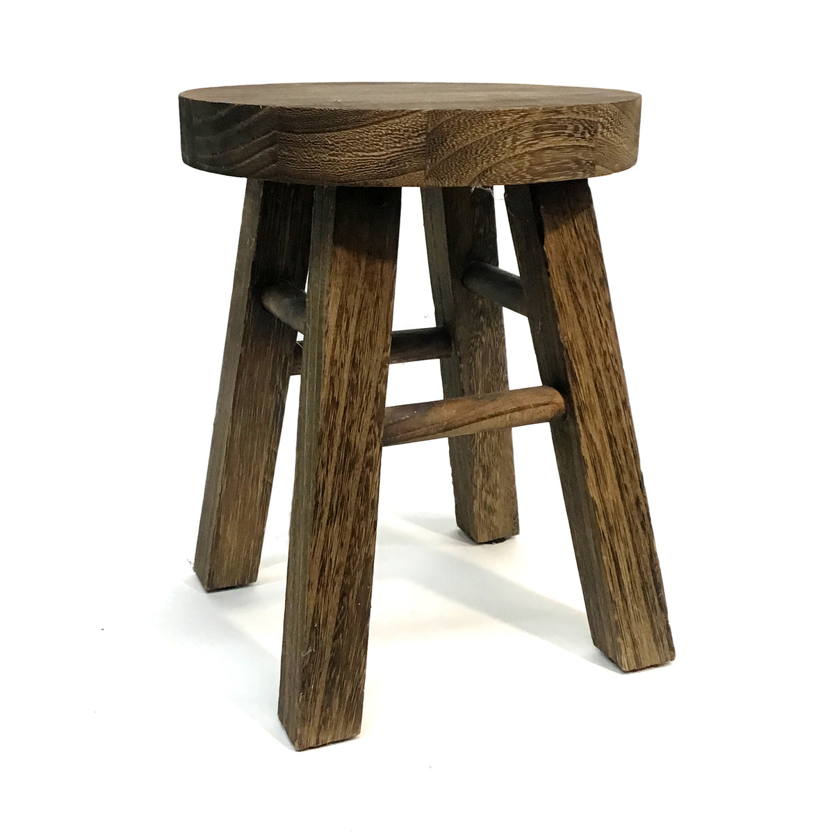 Palnt Stand, Round, Rustic Wood