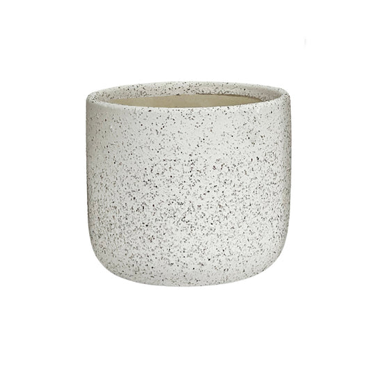 Pot, 4in, Ceramic, White Rough Speckles, Kennes