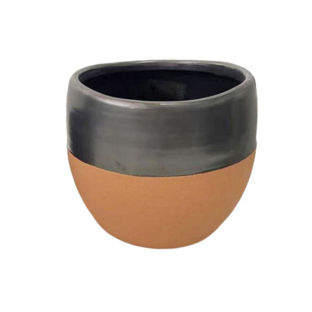 Pot, 6in, Ceramic, Black/Terracotta, Amberly