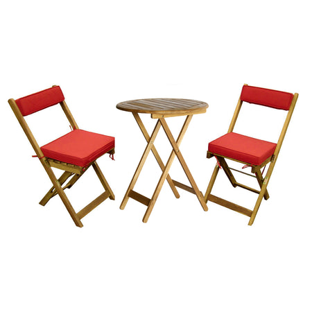 Gardenia Red Bistro Set, 3 piece