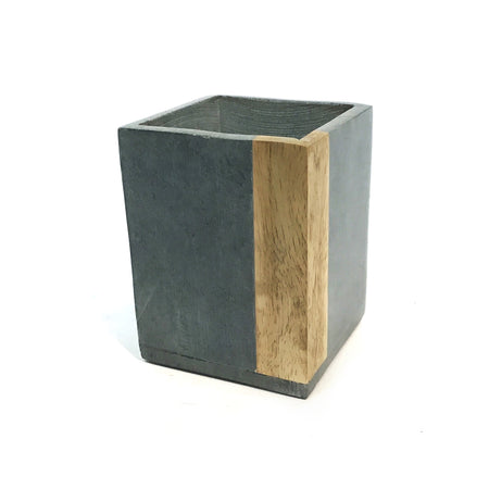 Pot, 3in, Soapstone & Wood Canister