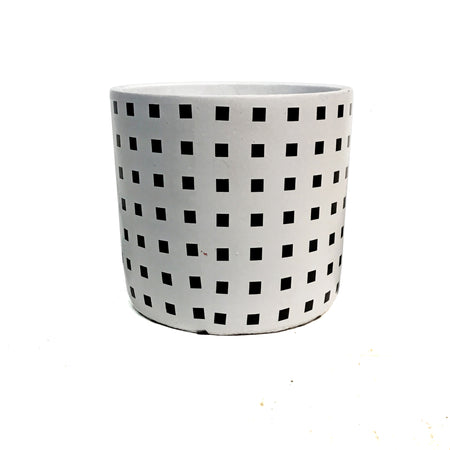 Pot, 5in, Black/White Checkered