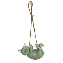 Load image into Gallery viewer, Pot, Hanging, Green Cat
