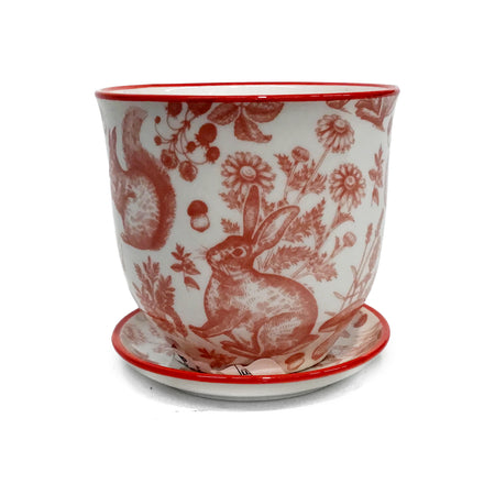 Pot, 3in, Porcelain Liberte, Red Squirrel W/ Sauce