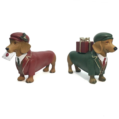 Decor, Resin, Xmas Dogs, 2 Assorted