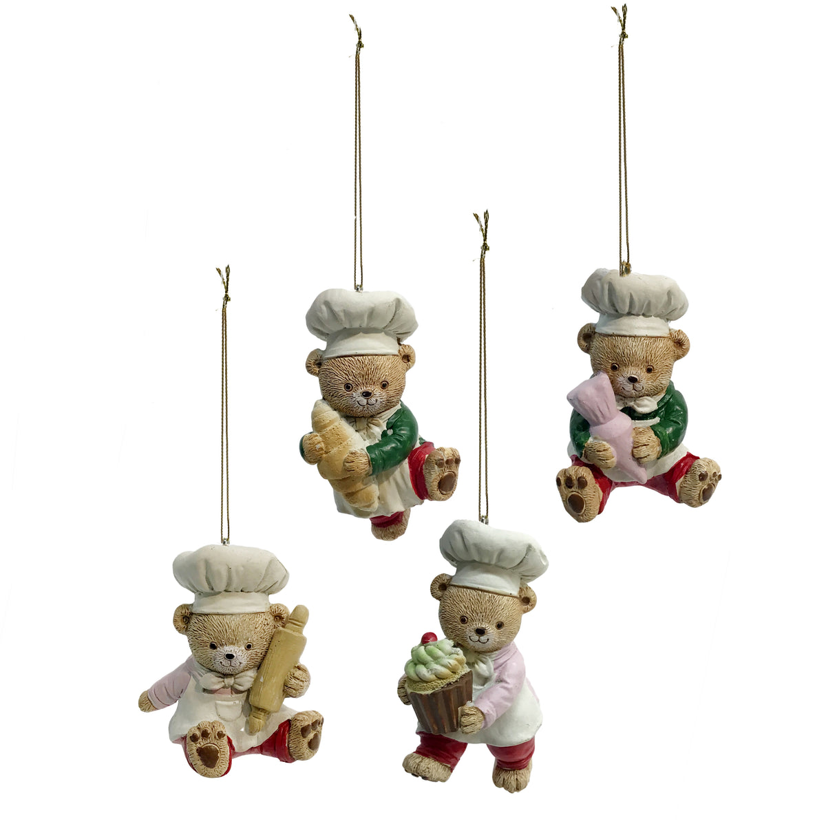 Ornament, Baking Bears, 4 Assorted