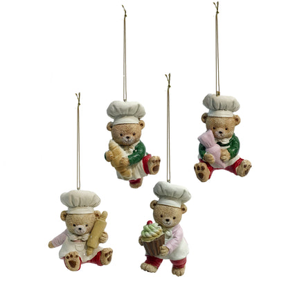 Ornament, Baking Bears, 4 Assorted
