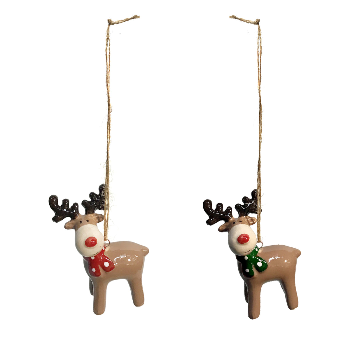Ornament, Xmas Deer, 2 Assorted