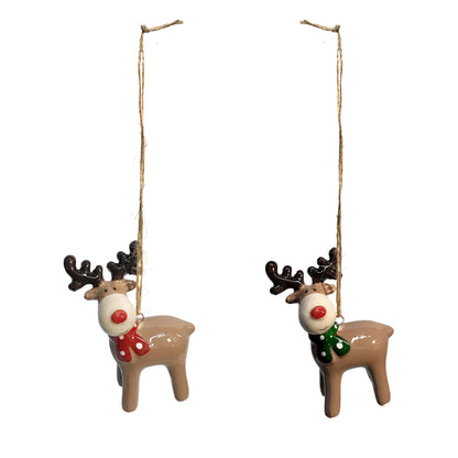 Ornament, Xmas Deer, 2 Assorted