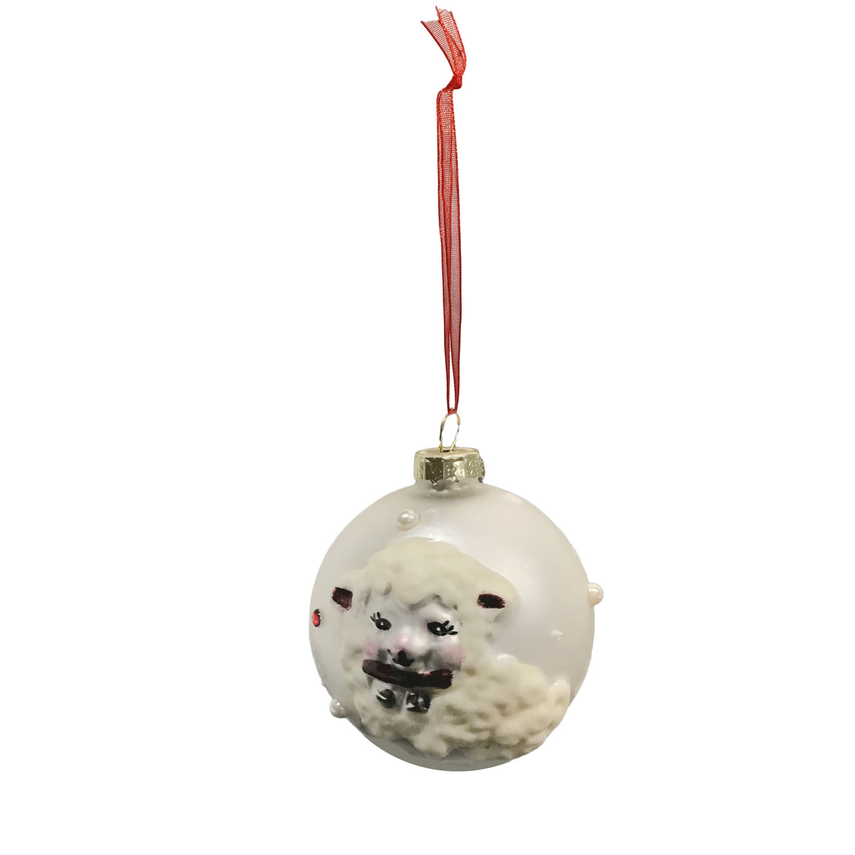 Ornament, Winter White, 4 Assorted