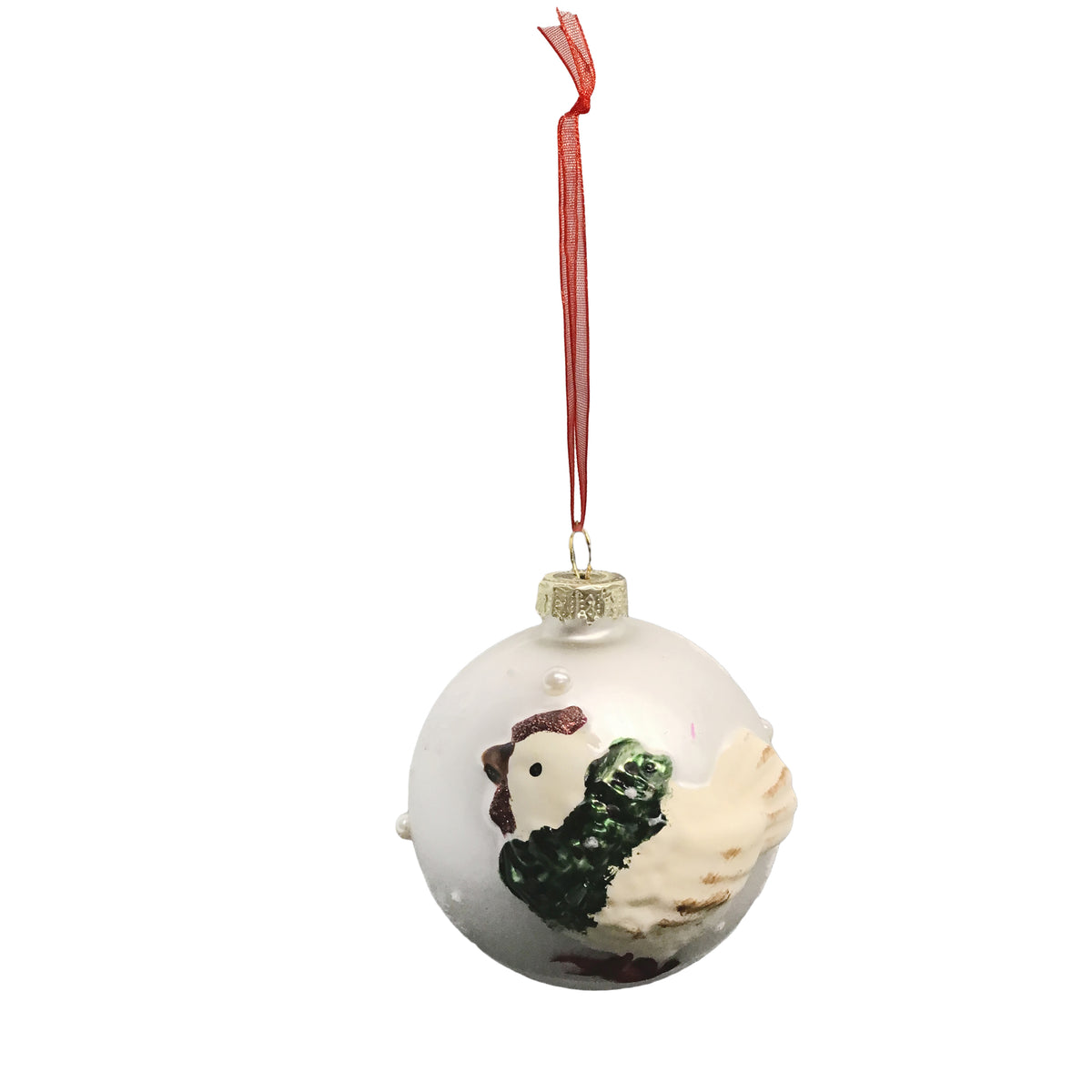 Ornament, Winter White, 4 Assorted