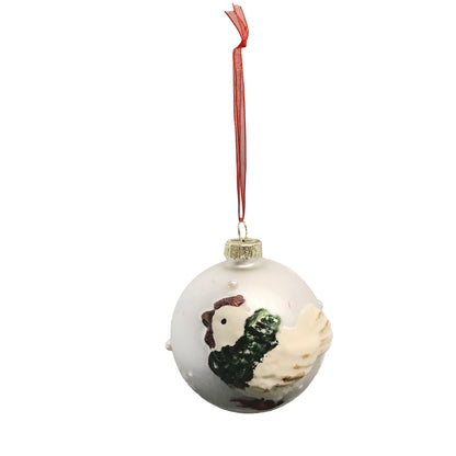 Ornament, Winter White, 4 Assorted
