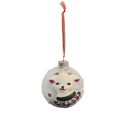 Ornament, Winter White, 4 Assorted