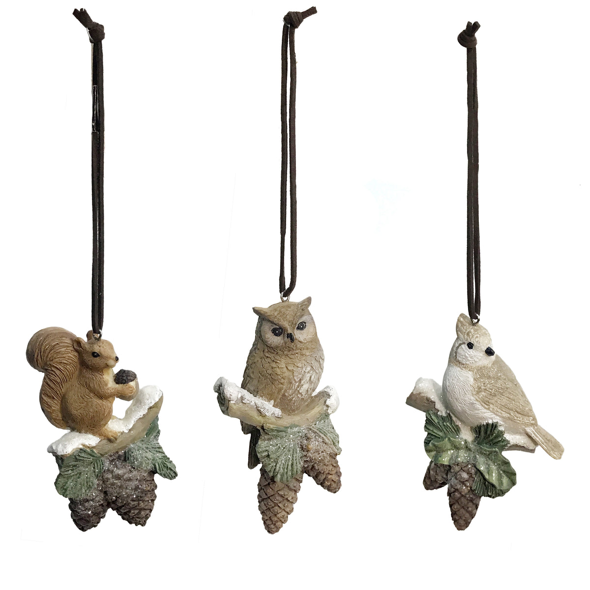 Ornament, Resin, Animals, 3 Assorted