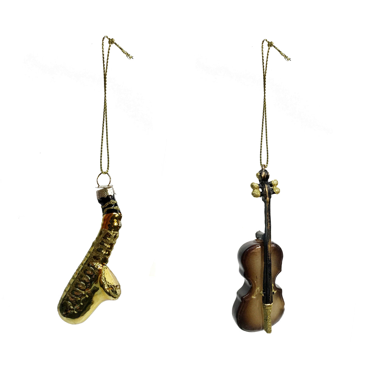 Ornament, Glass, Instruments, 2 Assorted