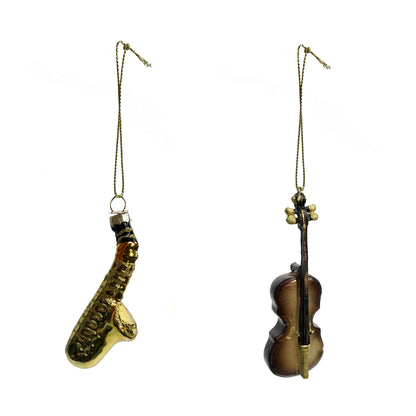Ornament, Glass, Instruments, 2 Assorted