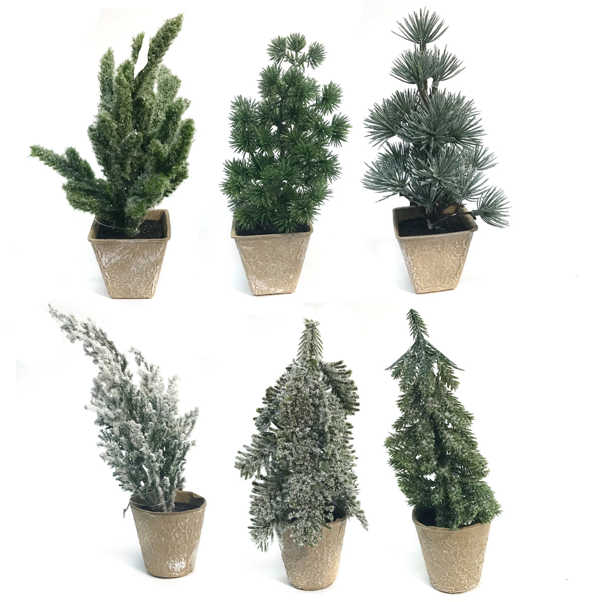 Decor, Mini Trees, 6 Assorted