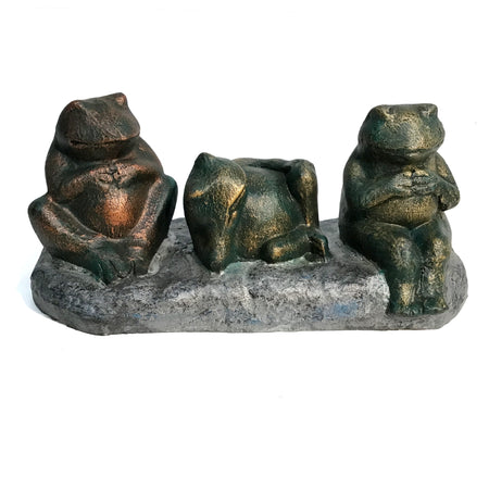 Decor, Cement Frog Trio Statue