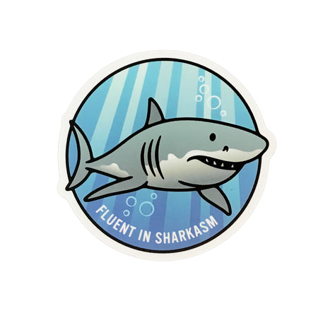 Sticker, 3in, Fluent In Sharkasm