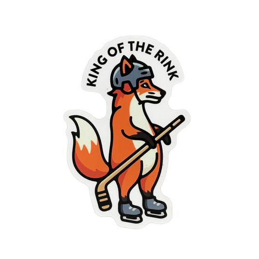 Sticker, 3in,King Of The Rink Fox