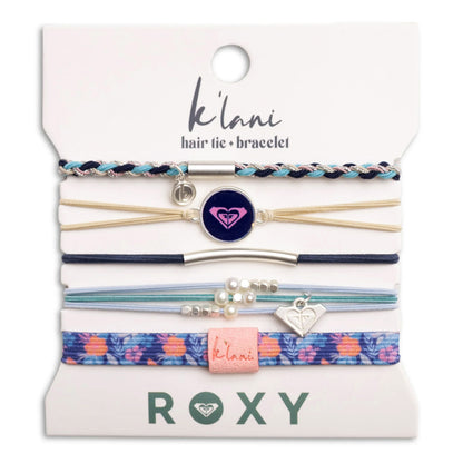 K'lani Hair Tie + Bracelet - Roxy, Blue, Medium