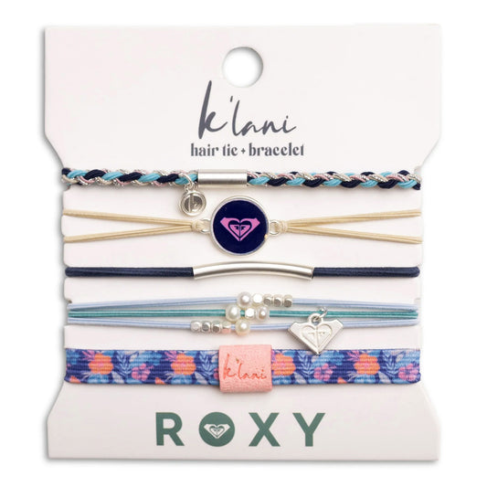 K'lani Hair Tie + Bracelet - Roxy, Blue, Medium