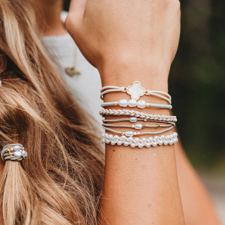 K'lani Hair Tie + Bracelet - Glimmer, Medium