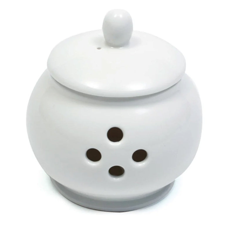 Garlic Pot With Lid, White