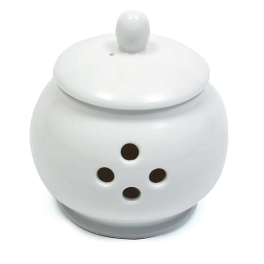 Garlic Pot With Lid, White