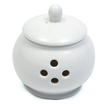 Garlic Pot With Lid, White