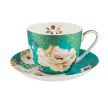 Load image into Gallery viewer, Cup &amp; Saucer, Ceramic, Kimono, Blue, 480ml
